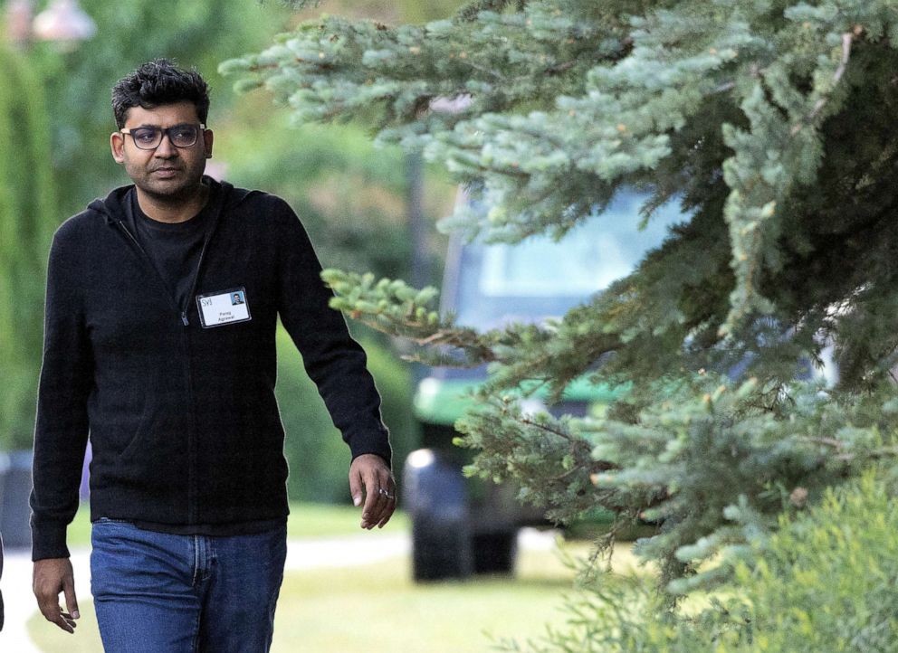 PHOTO: Parag Agrawal, CEO of Twitter, walks to a morning session during the Allen & Company Sun Valley Conference, July 7, 2022, in Sun Valley, Idaho.