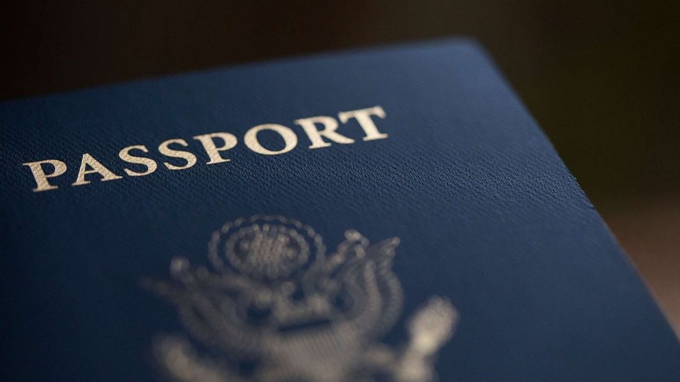 PHOTO: The cover of a U.S. Passport is displayed in Tigard, Ore., Dec. 11, 2021.