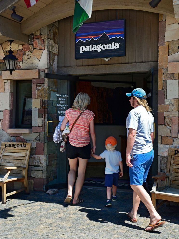 PHOTO: Tourists enter the Patagonia outdoor clothing shop in Vail, Colorado.