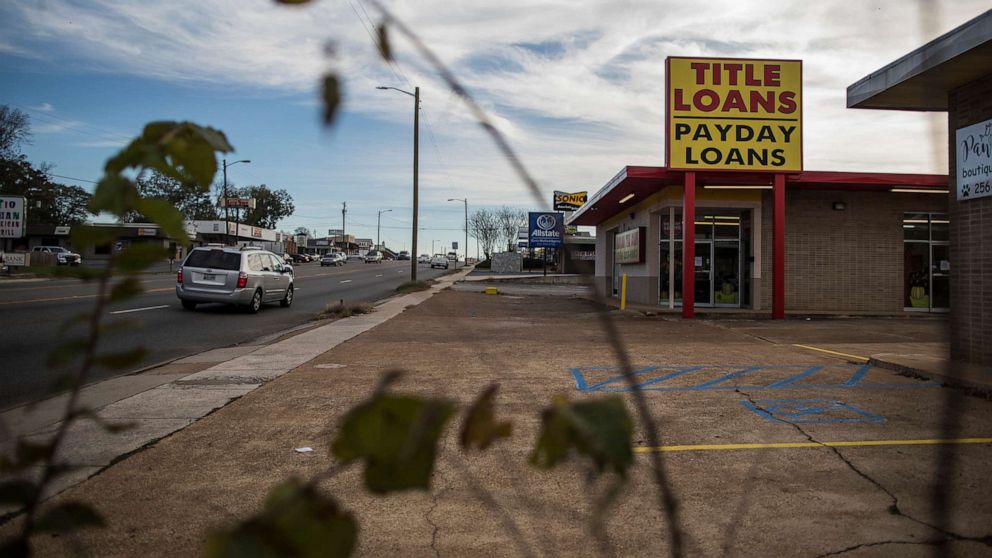 PHOTO: In this Nov. 21, 2017, file photo, a payday loans business is shown in Decatur, Ala.