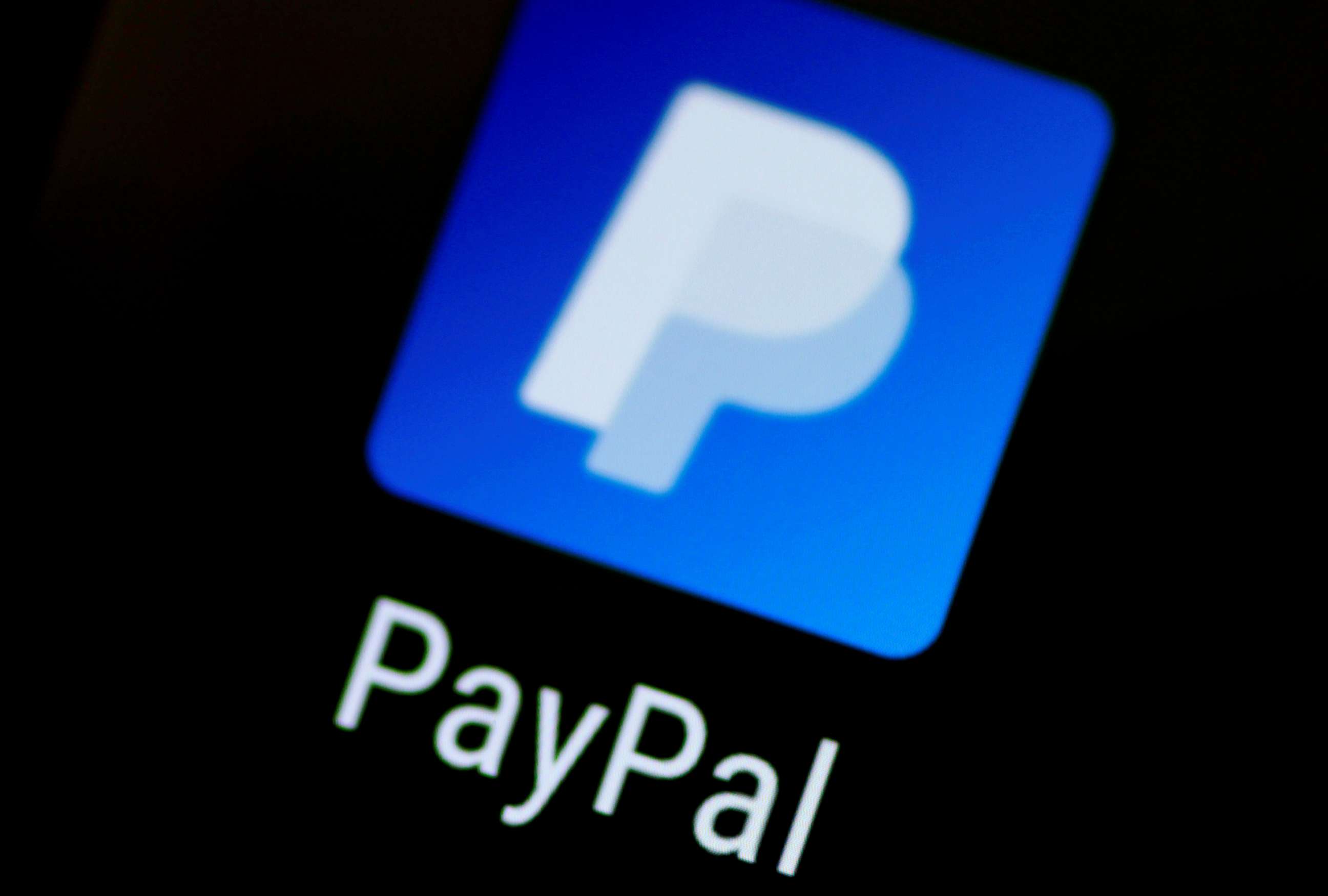 PHOTO: The PayPal app logo seen on a mobile phone, Oct.16, 2017.