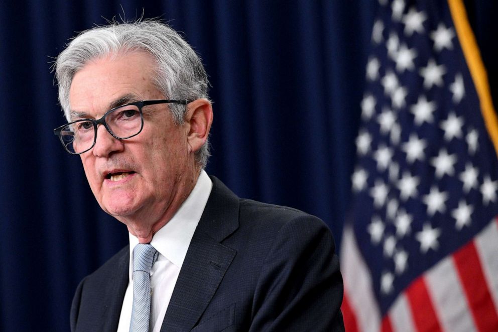 PHOTO: Federal Reserve Board Chairman Jerome Powell speaks during a news conference at the Federal Reserve Board Building in Washington, DC, on Nov. 2, 2022.