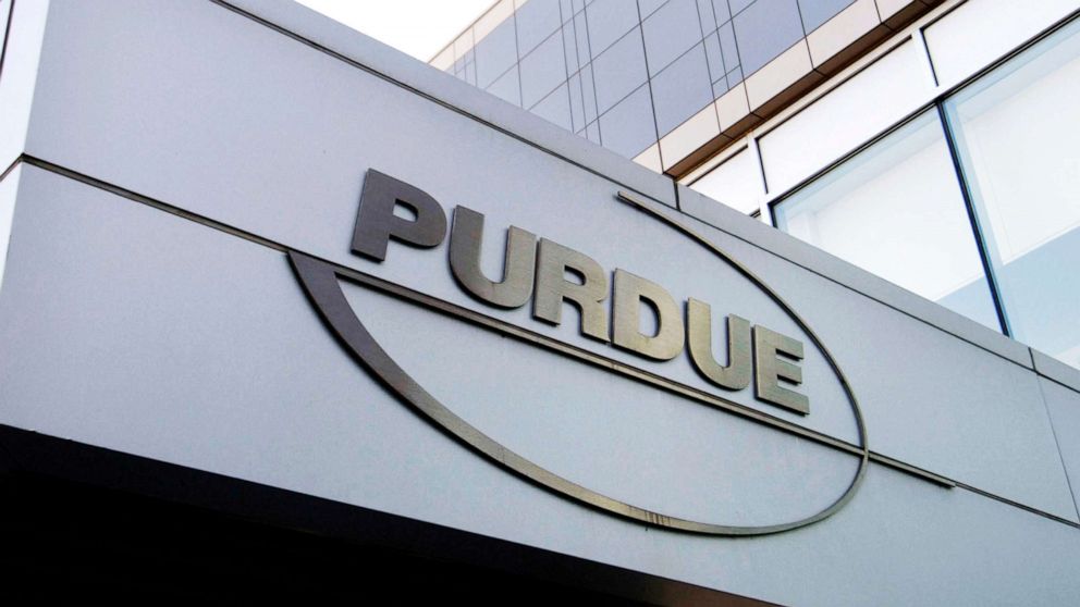 PHOTO: A Purdue Pharma logo is affixed to part of a Purdue building in Stamford, Conn., in this May 8, 2007, file photo.