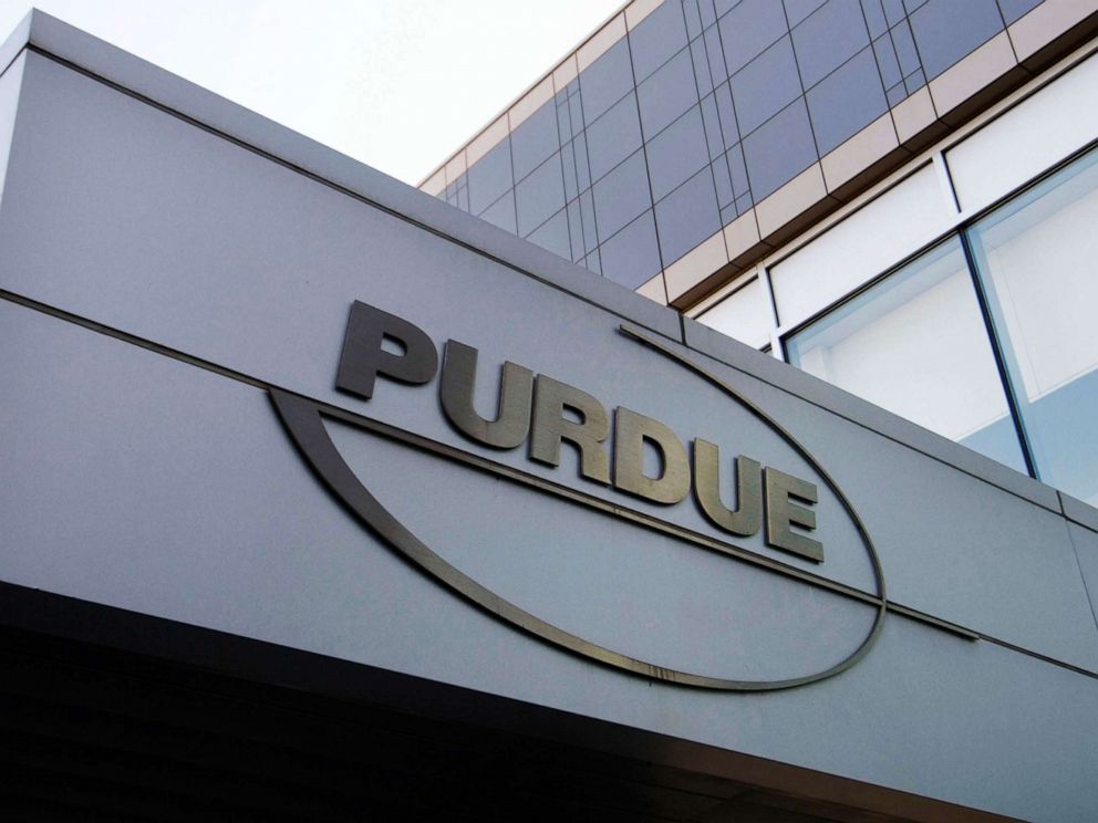 PHOTO: This May 8, 2007 file photo shows the Purdue Pharma logo at its offices in Stamford, Conn.