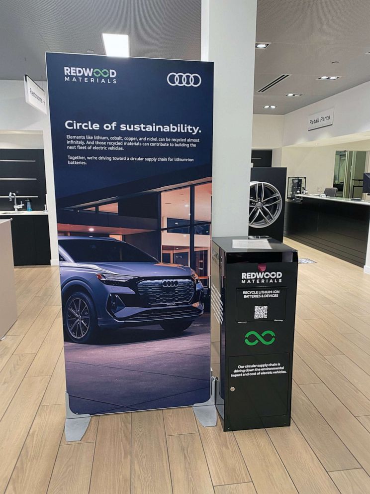 PHOTO: Audi's partnership with Redwood Materials will help create a supply chain to recycle all end-of-life batteries from Audi and VW electric vehicles in the U.S.