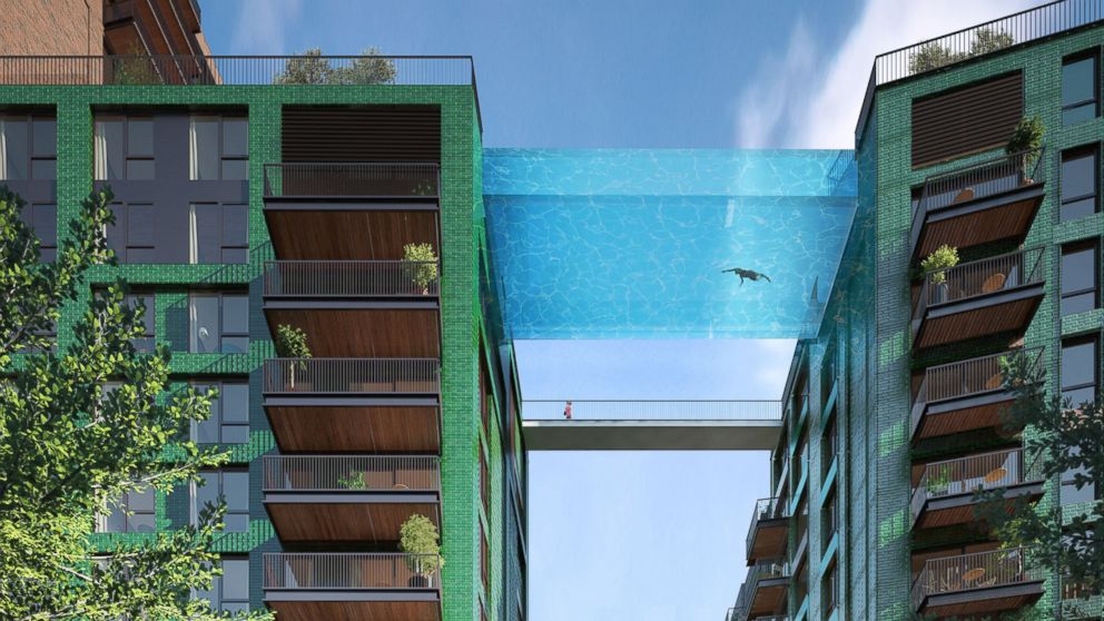 PHOTO: A rendering provided by the developers shows a suspended swimming pool planned for the Embassy Garden development in London.