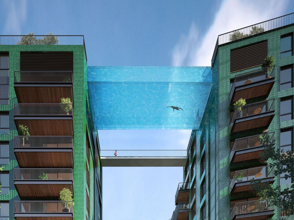 PHOTO: A rendering provided by the developers shows a suspended swimming pool planned for the Embassy Garden development in London.