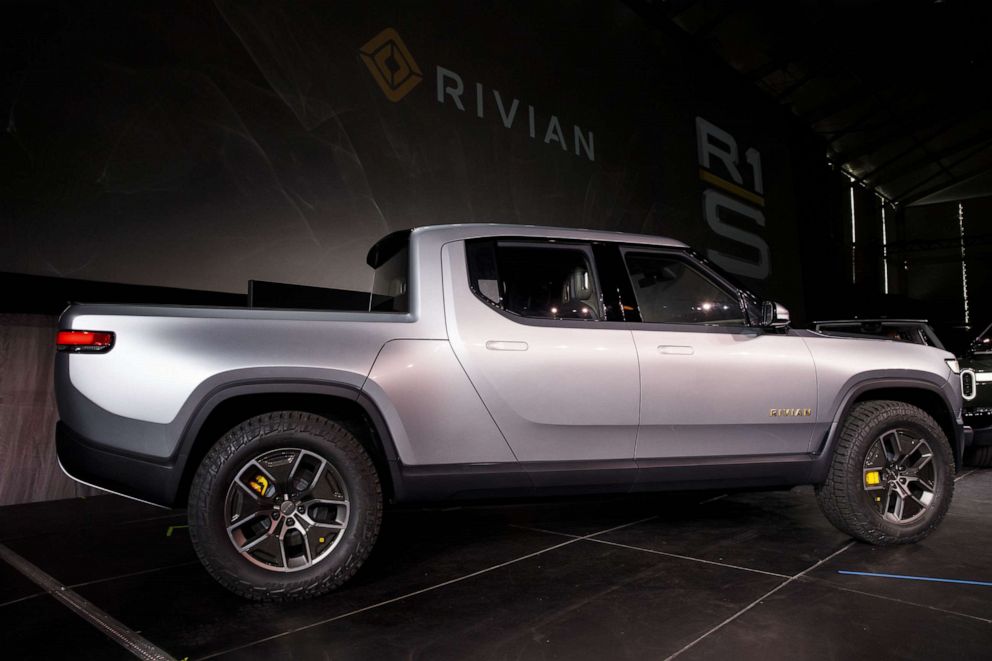 PHOTO: The Rivian Automotive Inc. R1T electric pickup truck is displayed during a reveal event at AutoMobility LA ahead of the Los Angeles Auto Show in Los Angeles, Nov. 27, 2018.
