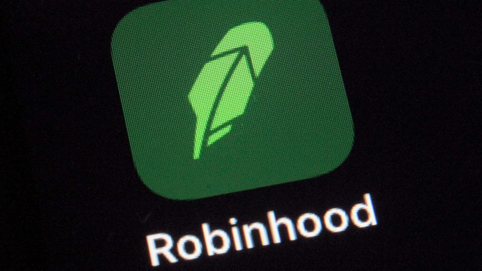 PHOTO: In this Dec. 17, 2020, photo the logo for the Robinhood app on a smartphone in New York.