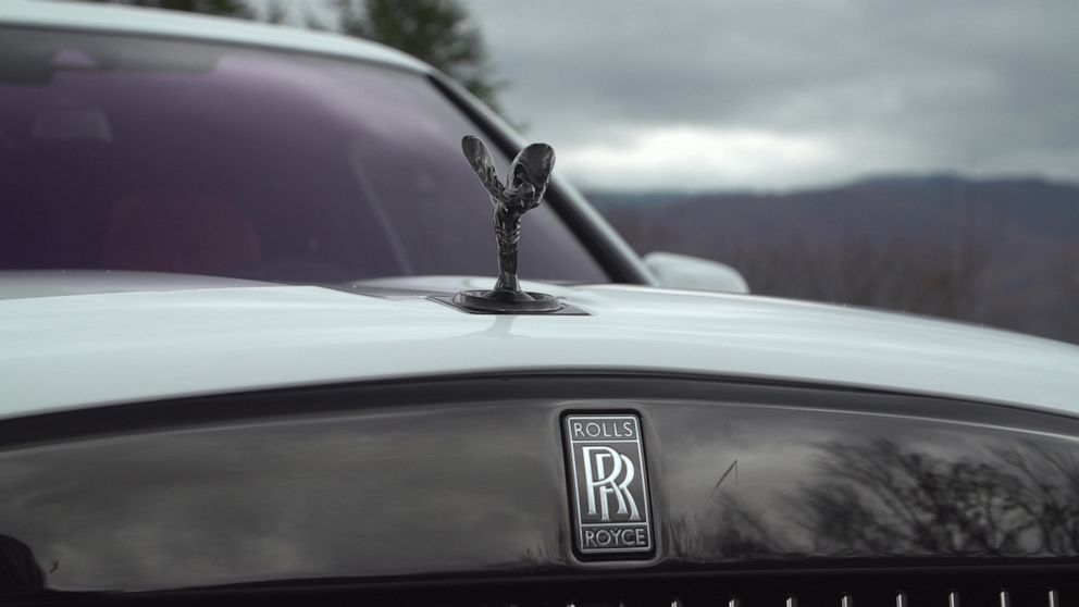 PHOTO: High gloss black chrome gives the Spirit of Ecstasy a darker look on the Black Badge models.