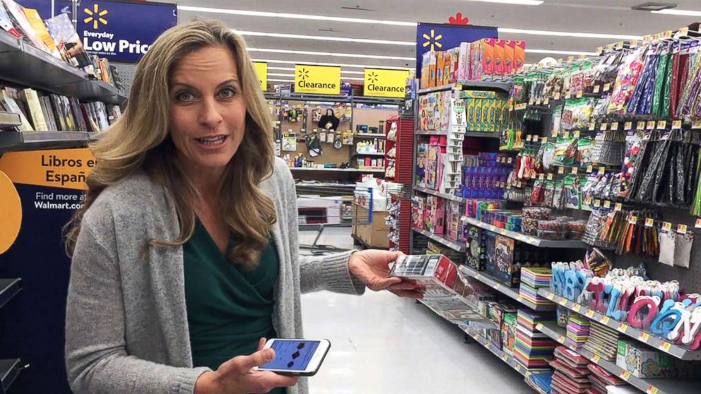 PHOTO: During her own experiment which aired on "Good Morning America," tech contributor Becky Worley headed to the clearance rack and fired up the Amazon app. She then used the built-in barcode scanner to check prices on the items.