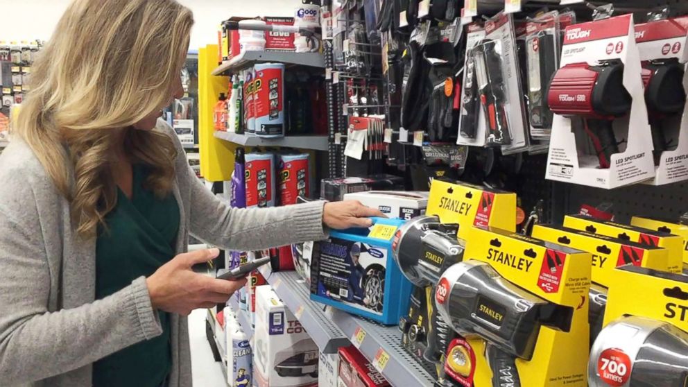 PHOTO: During her own experiment of buying high and selling low, which aired on "Good Morning America," tech contributor Becky Worley downloaded the Amazon seller app to my phone and headed to a local superstore.