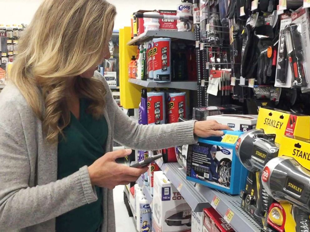 PHOTO: During her own experiment of buying high and selling low, which aired on Good Morning America, tech contributor Becky Worley downloaded the Amazon seller app to my phone and headed to a local superstore.