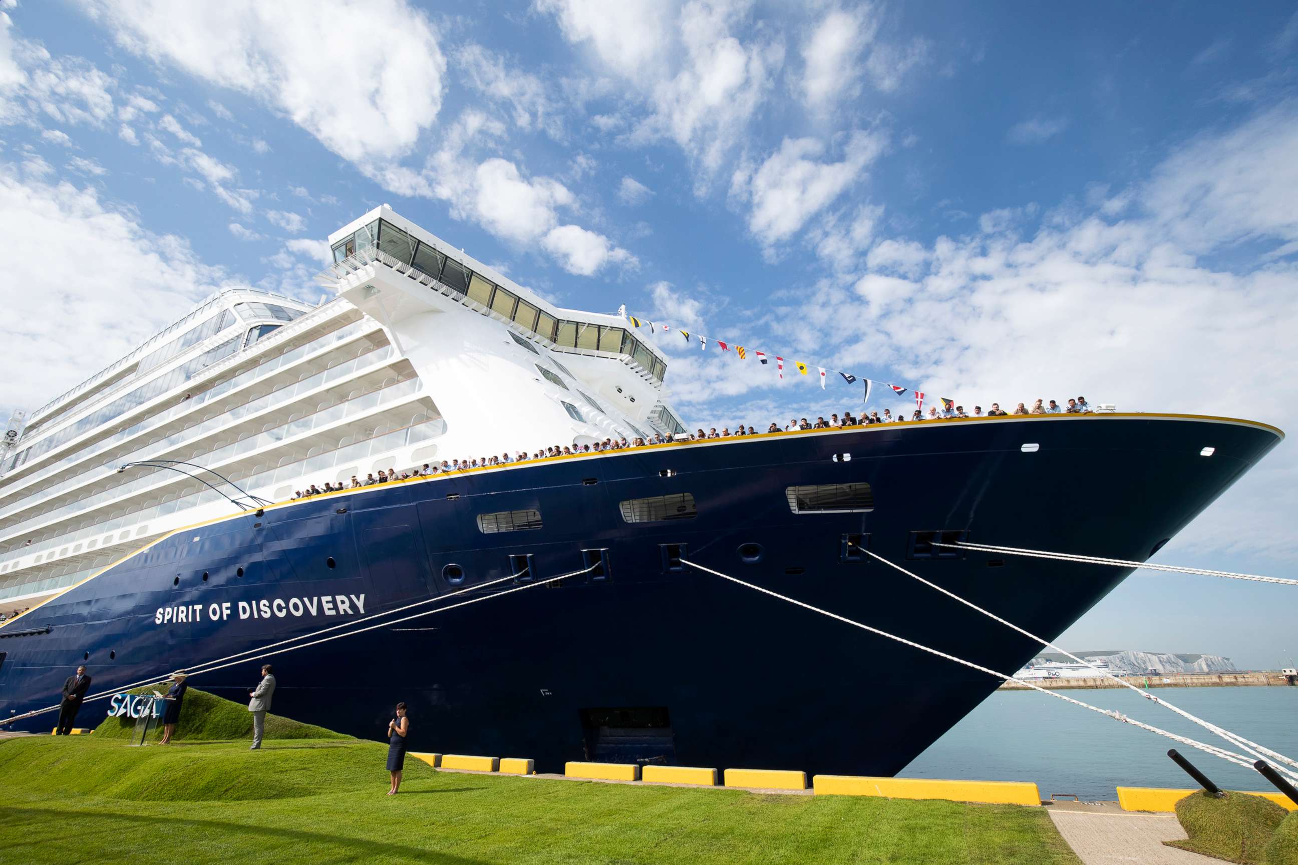 PHOTO: Saga's new Cruise Ship "Spirit Of Discovery" at Port of Dover on July 5, 2019, in Dover, England.