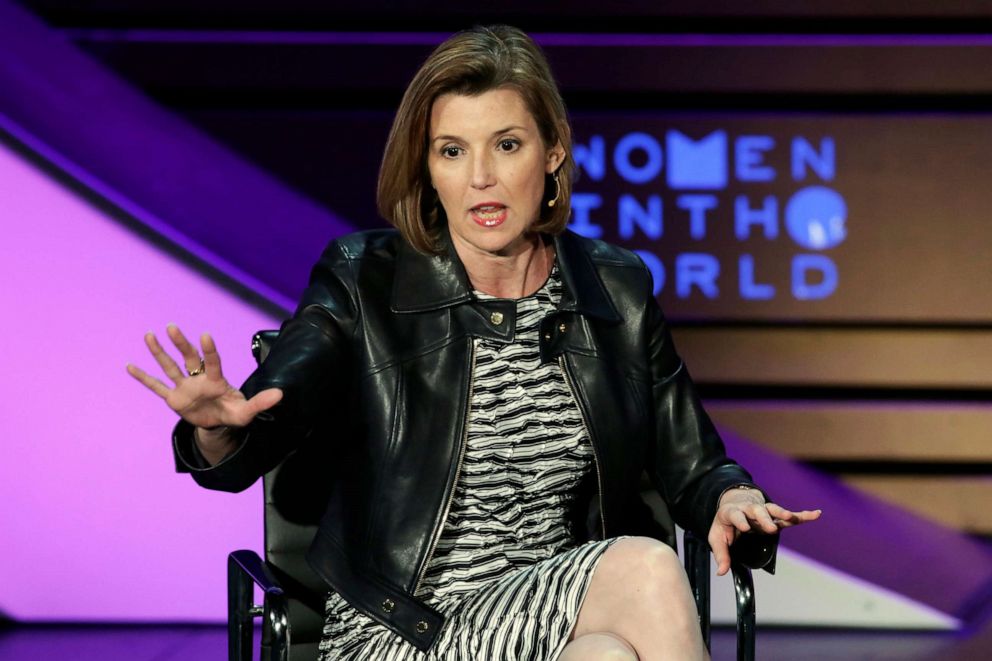 PHOTO: Ellevest CEO and Co-Founder Sallie Krawcheck speaks during the Women in the World Summit at Lincoln Center in New York, April 6, 2017.