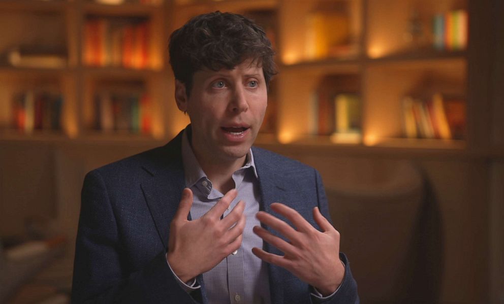 PHOTO: OpenAI CEO Sam Altman speaks with ABC News, Mar. 15, 2023.