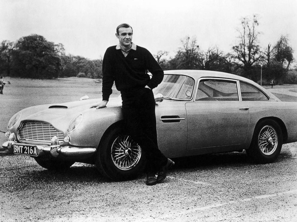 PHOTO: In this file photo, actor Sean Connery, the original James Bond, is pictured here on the set of Goldfinger with one of the fictional spy's cars, a 1964 Aston Martin DB5.