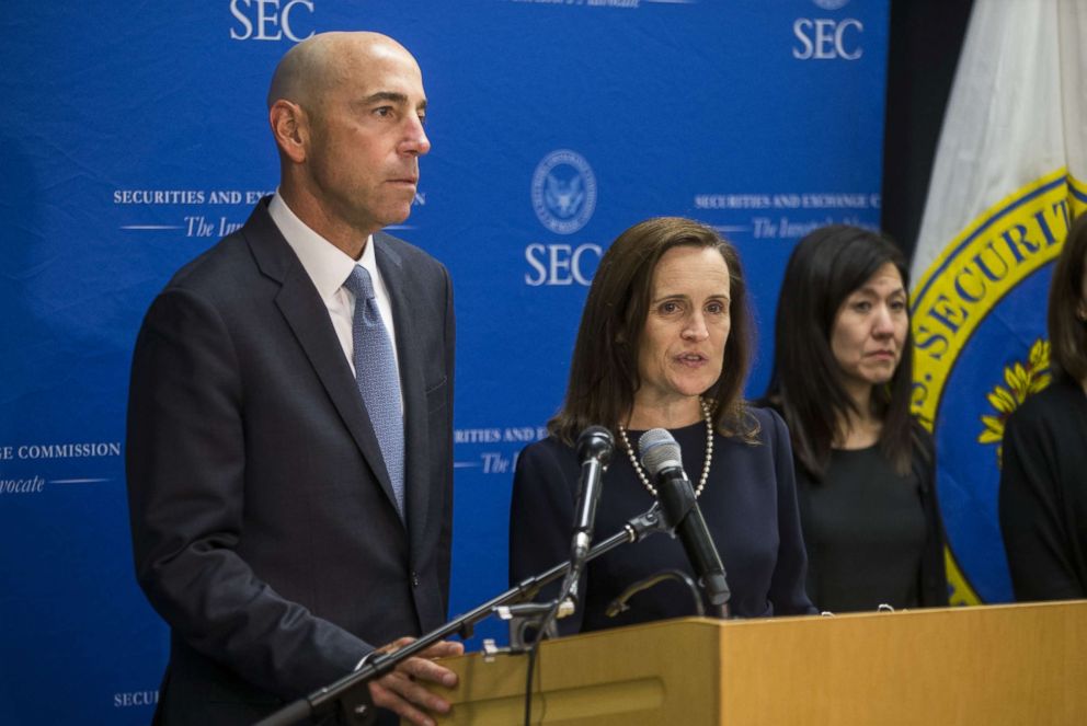 PHOTO: U.S. Securities and Exchange Commission Co-Director of Enforcement Stephanie Avakian speaks during a news conference announcing their decision to sue Tesla CEO Elon Musk at the U.S. Securities and Exchange Commission September 27, 2018.
