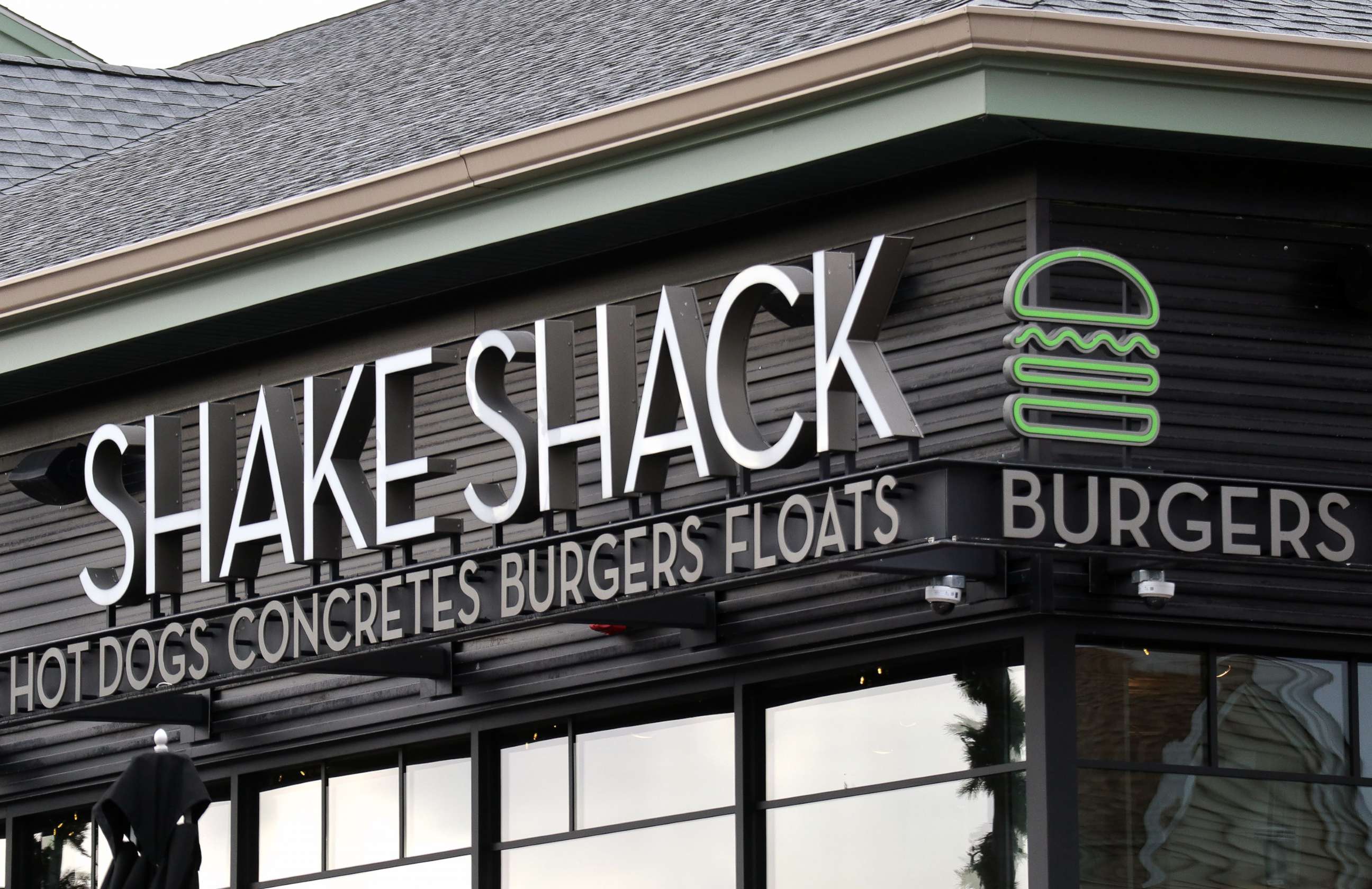 PHOTO: A Shake Shack sign hangs in front of their restaurant at the Woodbury Common Premium Outlets shopping mall on Nov. 17, 2019 in Central Valley, N.Y.