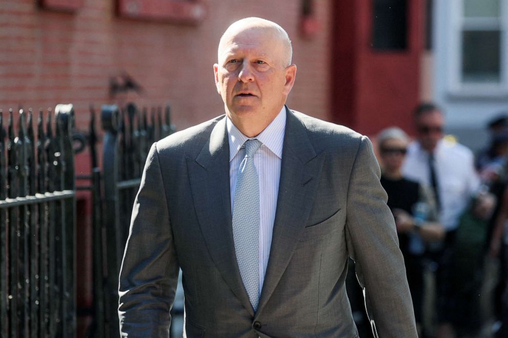 PHOTO: David Solomon, Chairman and CEO of Goldman Sachs, arrives to attend the funeral for New York City subway shooting victim Daniel Enriquez, an employee of Goldman Sachs, in the Brooklyn Borough of New York City, May 31, 2022.