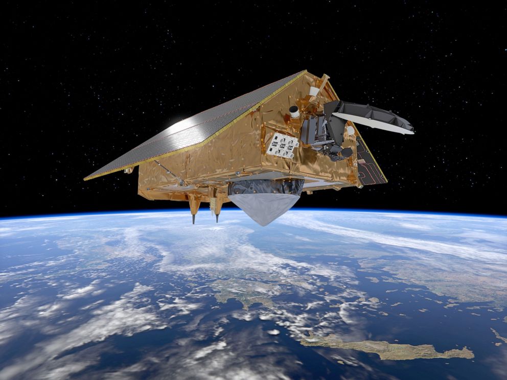PHOTO: An illustration from the Europeon Space Agency shows the Sentinel-6 satellite, dedicated to measuring sea levels as part of the European Unions Copernicus Earth Observation. 