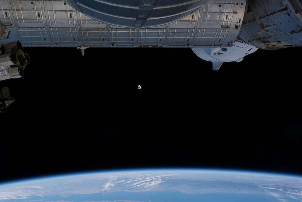 PHOTO: The upgraded SpaceX Cargo Dragon vehicle approaches the International Space Station as both vehicles were orbiting above the Pacific Ocean off the coast of Mexico, Dec. 7, 2020.