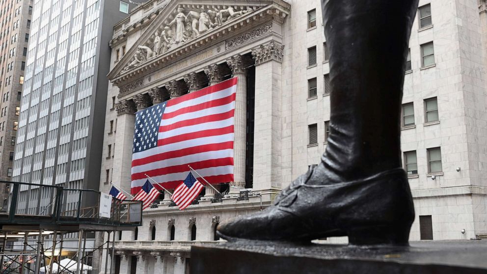 PHOTO: A view of New York Stock Exchange, Wall Street, March 23, 2020, in New York City.