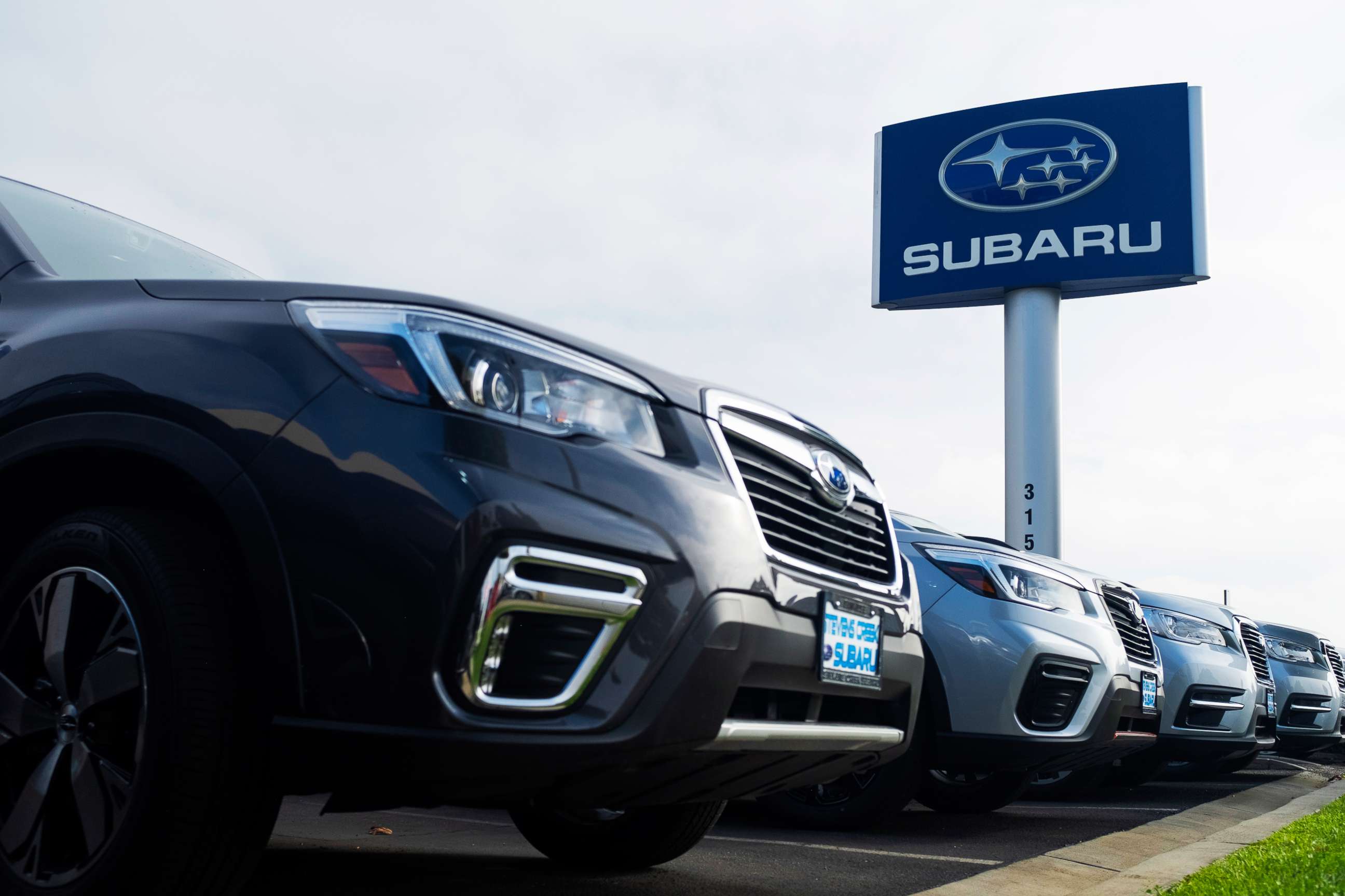 PHOTO: Subaru logo is seen at a car dealer in San Jose, Calif., Oct. 16, 2019.