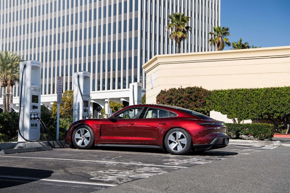 PHOTO: Charging the Porsche Taycan.