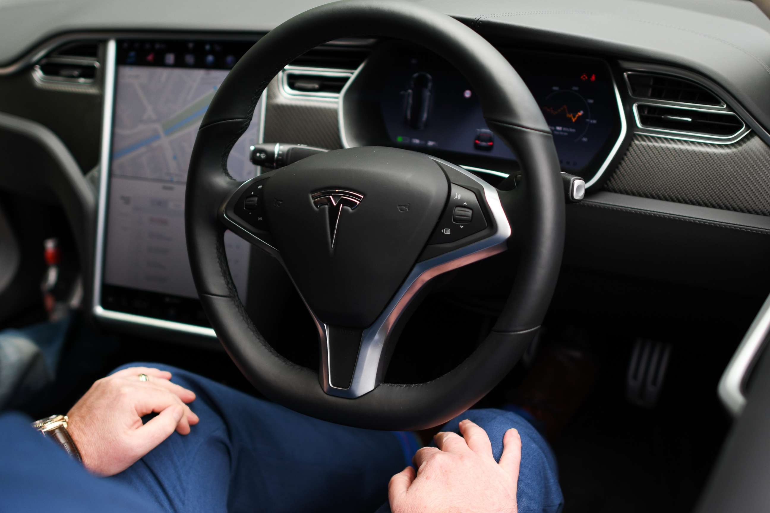 PHOTO: The wheel of a Tesla Model S P100D, May 8, 2018.