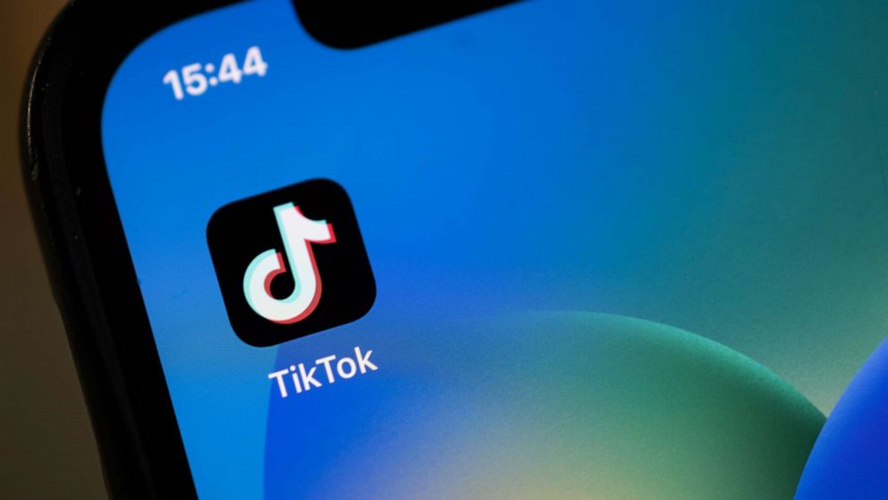 PHOTO: The TikTok app logo is displayed on an iPhone on Feb. 28, 2023, in London.