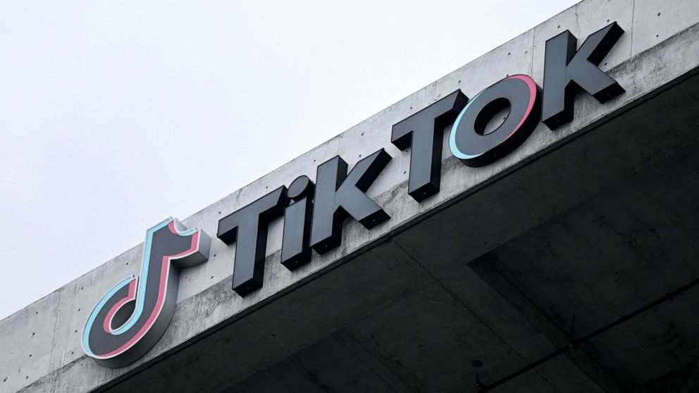 PHOTO: The TikTok logo is displayed on signage outside TikTok social media app company offices in Culver City, California, March 16, 2023.