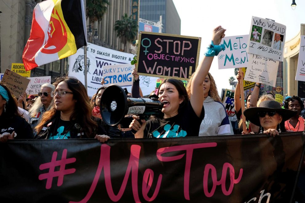 PHOTO: Activists participate in the 2018 #MeToo March in Hollywood, Calif., Nov. 10, 2018.