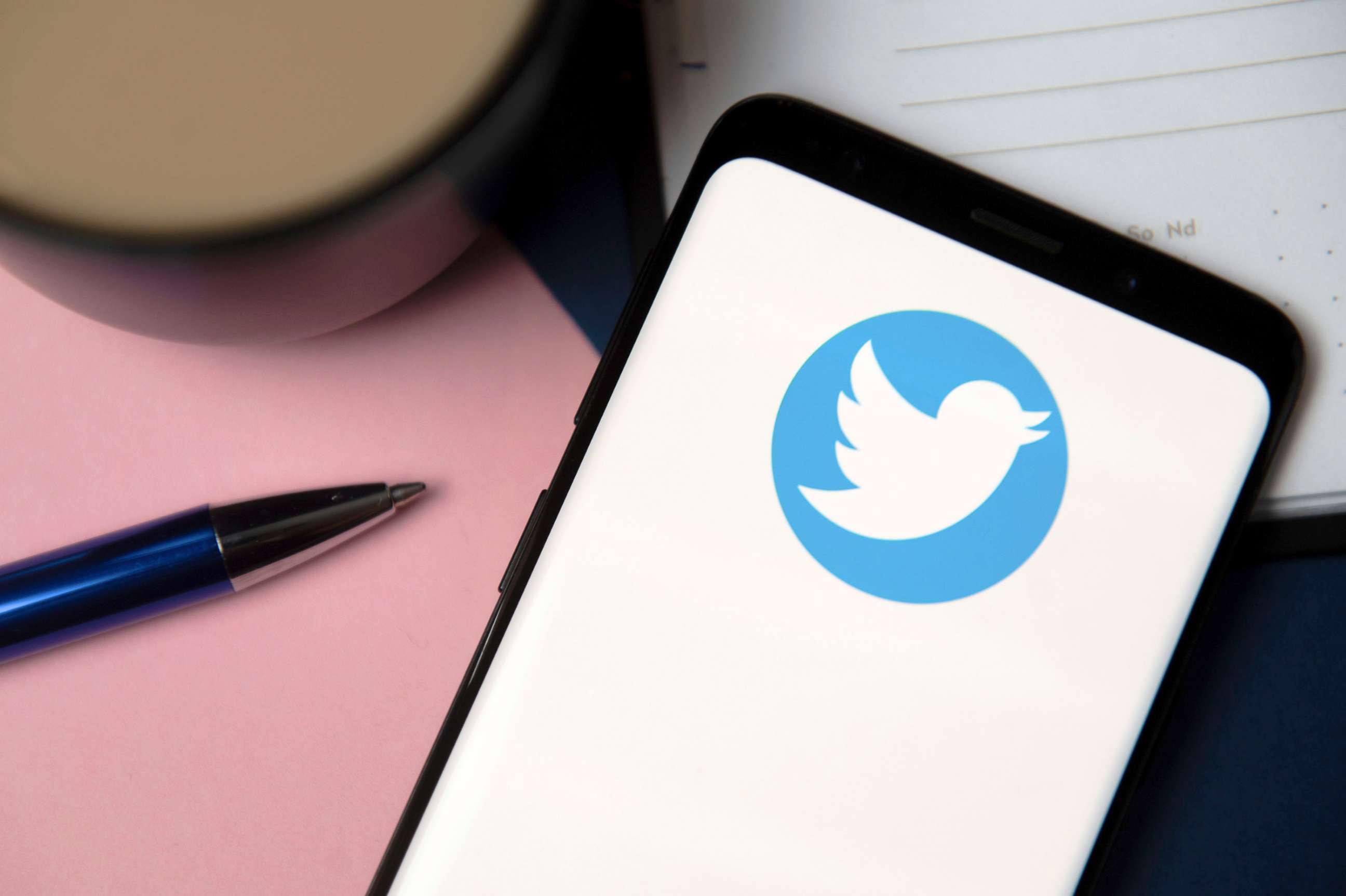 PHOTO: A Twitter logo displayed on a smartphone in an undated stock image.