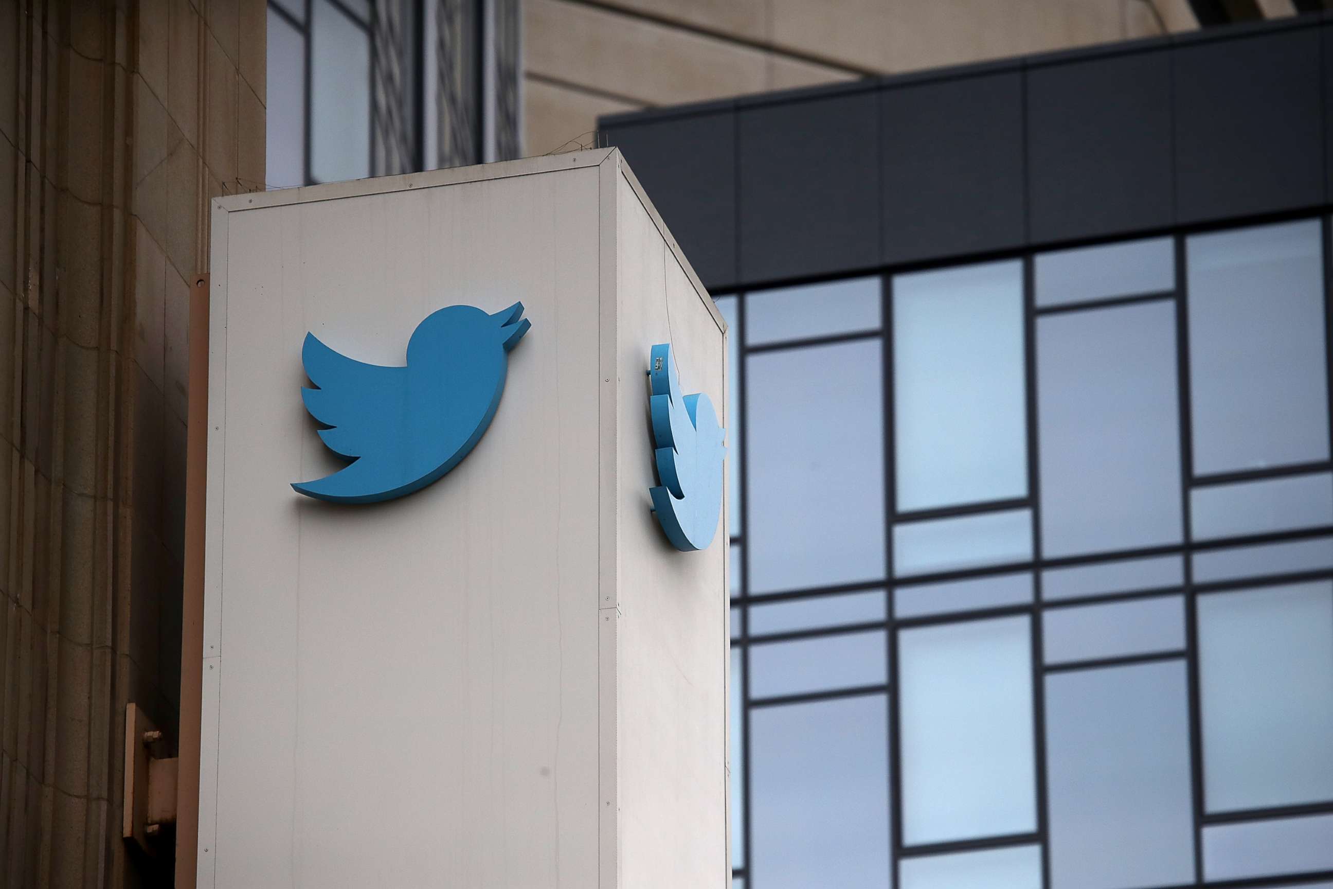 PHOTO: A sign marks the exterior of Twitter's headquarters in San Francisco, July 26, 2018.