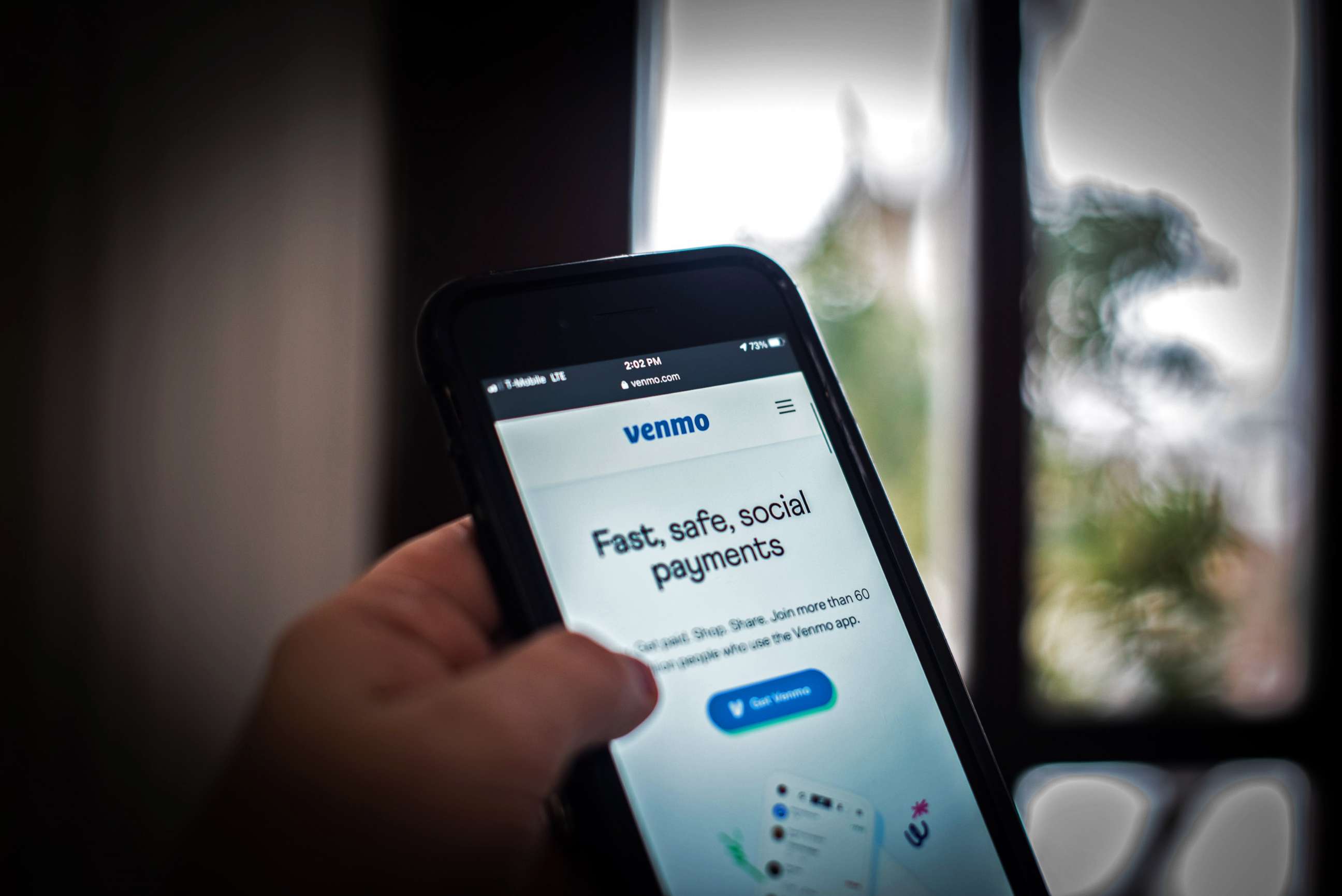PHOTO: A person holds a mobile phone displaying the Venmo app in Dobbs Ferry, N,Y.,  Feb. 13, 2021.