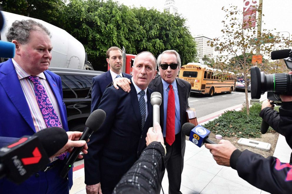 PHOTO: British cave diver Vern Unsworth arrives at US District Court in Los Angeles, on Dec. 3, 2019.