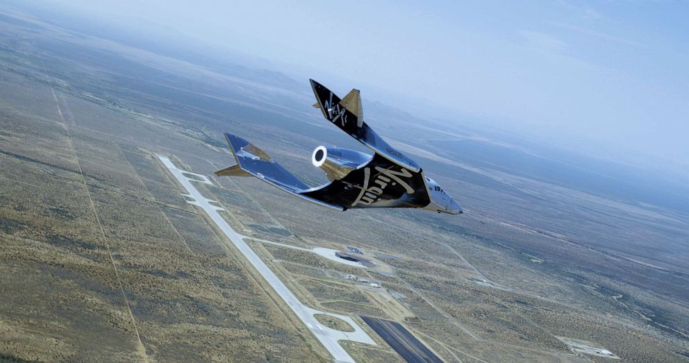 PHOTO: SpaceShipTwo Unity flies during a glide flight in New Mexico, Oct. 15, 2020.