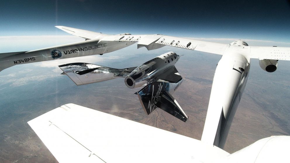 PHOTO: SpaceShipTwo Unity releases from VMS Eve for a second glide flight in New Mexico, Oct. 15, 2020.