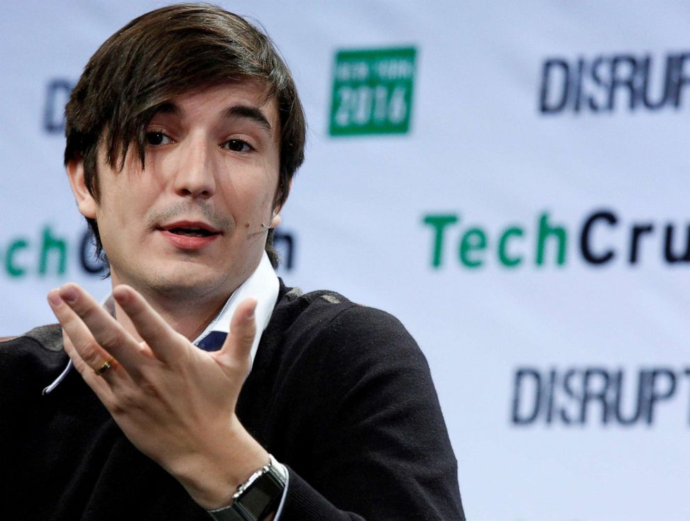 PHOTO: Vlad Tenev, co-founder and co-CEO of investing app Robinhood, speaks during the TechCrunch Disrupt event in New York, May 10, 2016.