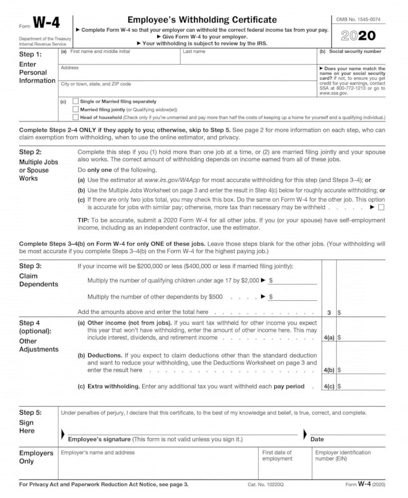 tax withholding form