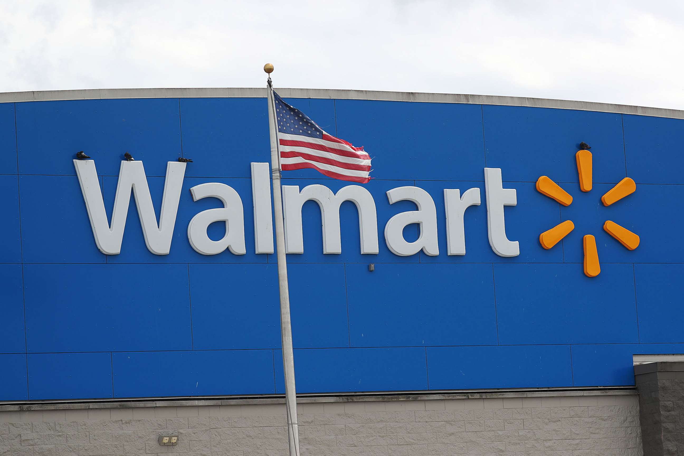 PHOTO: A U.S. flag flies at Walmart store, May 16, 2019, in Miami, Fla.