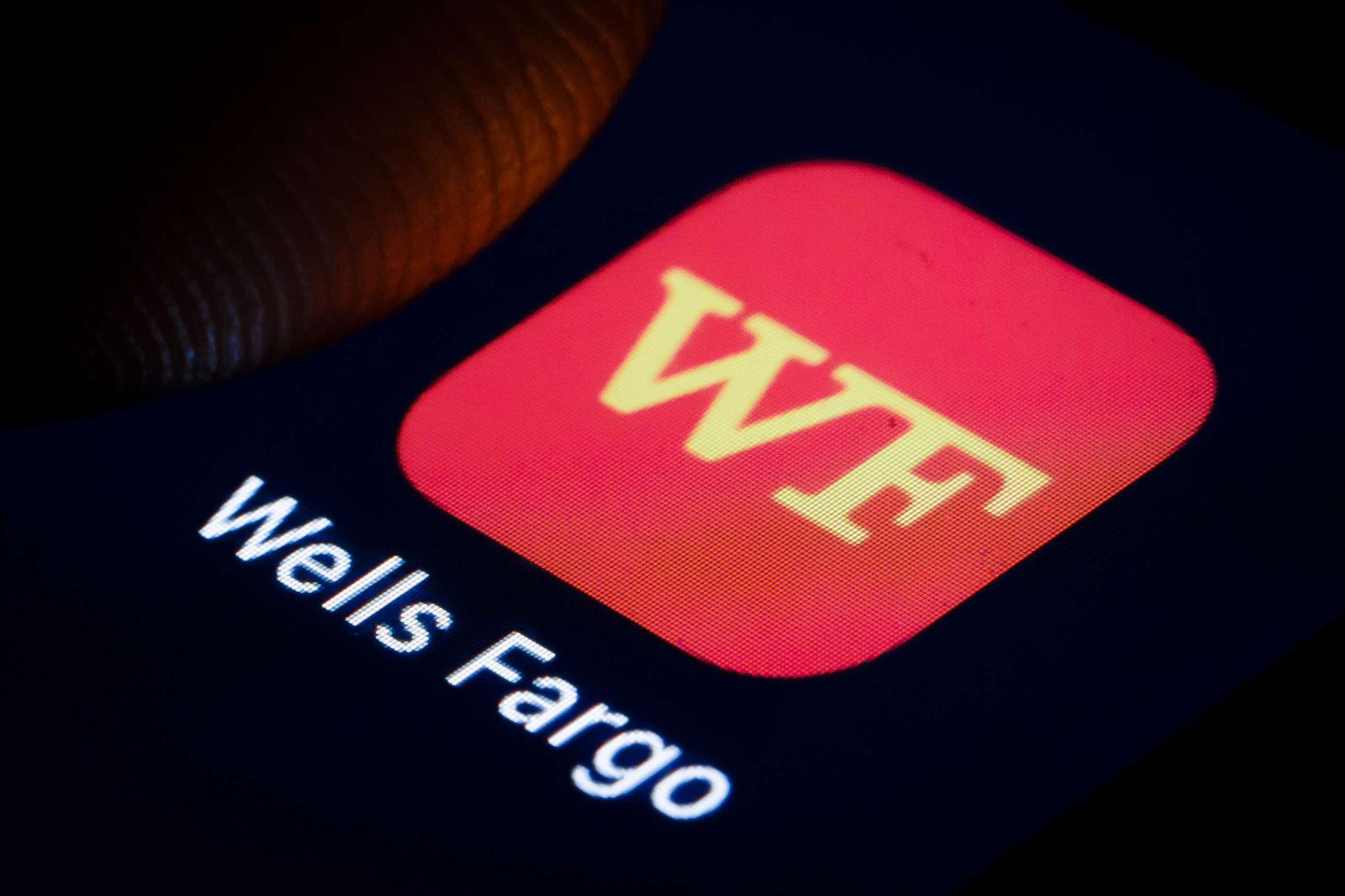 PHOTO: The logo of American multinational financial services company Wells Fargo is displayed on a smartphone on Jan. 02, 2019, in Berlin.