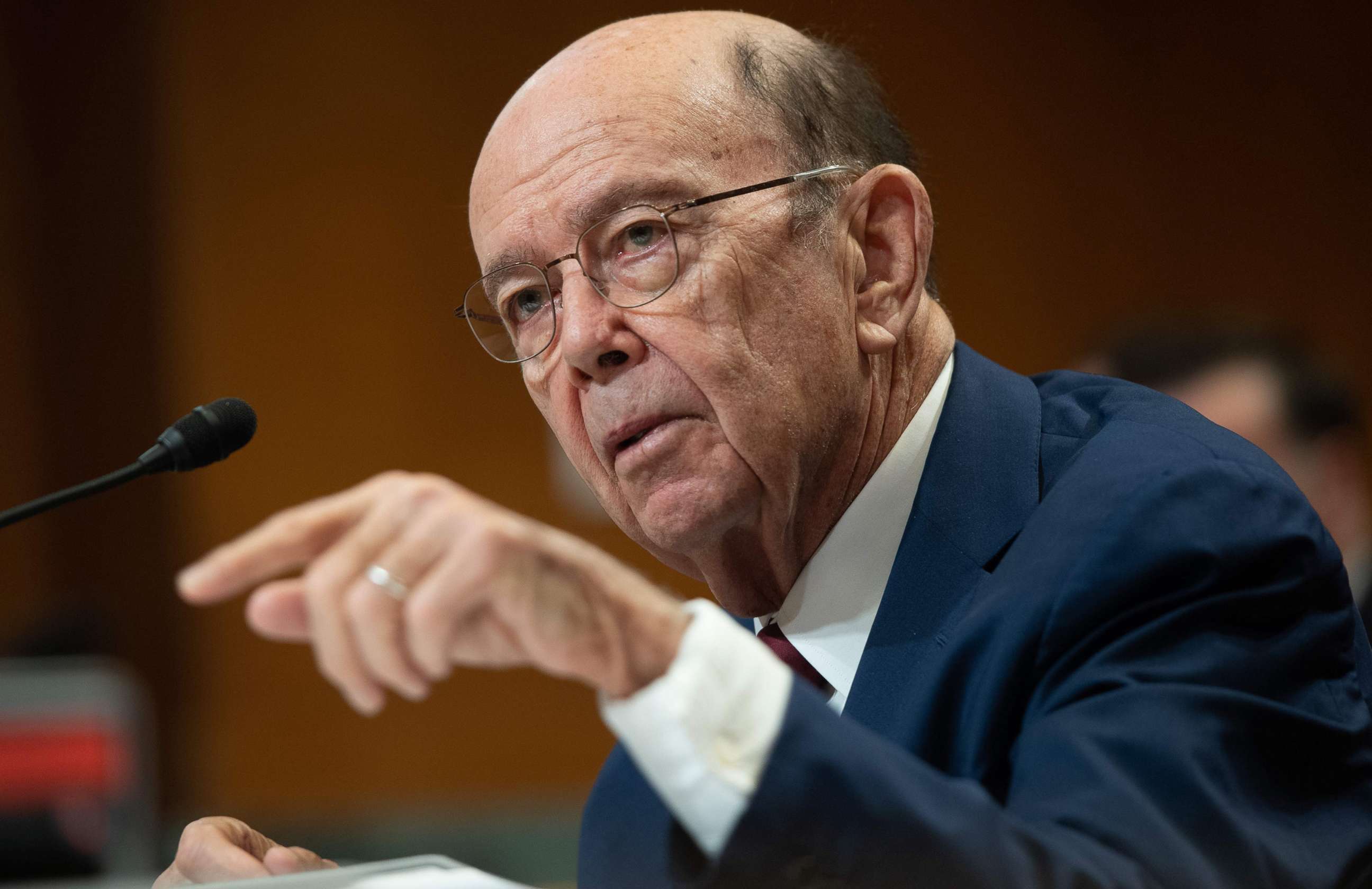 PHOTO: In this file photo taken on March 05, 2020, Secretary of Commerce Wilbur Ross testifies about the fiscal year 2021 budget during a Senate Appropriations subcommittee on Commerce, Justice, Science and Related Agencies hearing in Washington, DC.