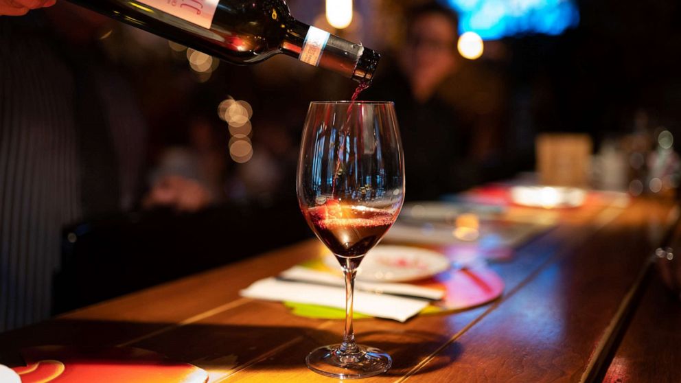 PHOTO: Wine is pouted at Il Posto Accanto, a wine bar and trattoria in New York, Jan. 4, 2020.