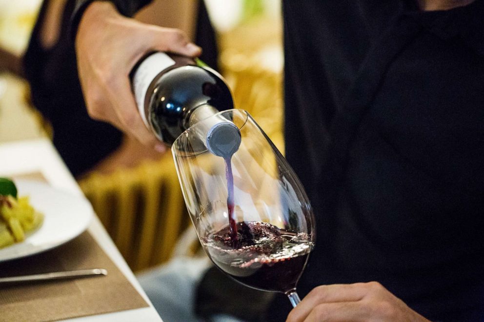 PHOTO: In this undated file photo, a man pours red wine in a glass.