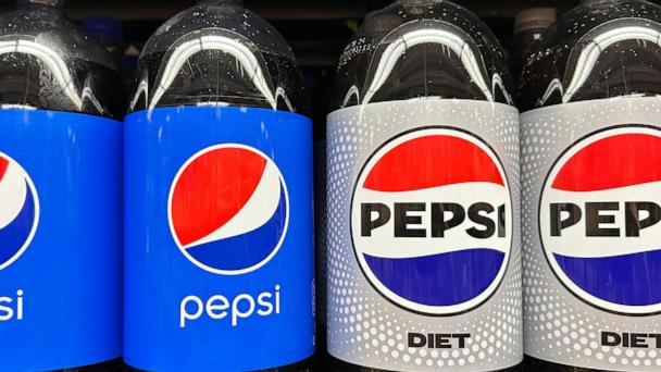 FILE - Plastic bottles of Pepsi are displayed at a grocery store in New York on Nov. 15, 2023. (AP Photo/Ted Shaffrey, File)