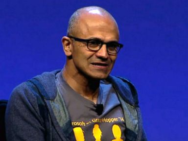 VIDEO: Satya Nadella said women should "trust the system" at a women's technology conference.