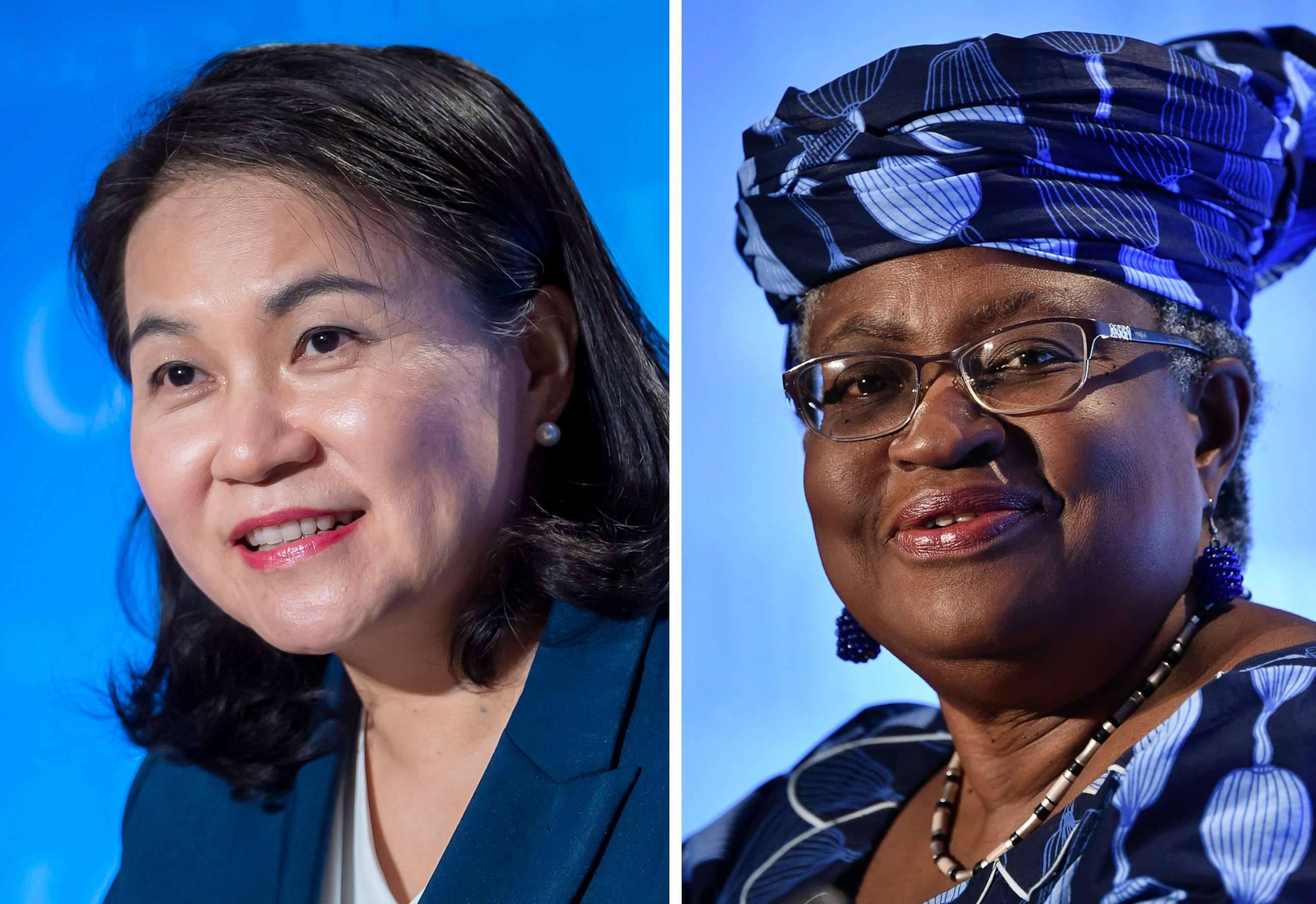 PHOTO: Yoo Myung-hee of South Korea, left and Ngozi Okonjo-Iweala of Nigeria are candidates for the Director-General position of the World Trade Organization (WTO) in Geneva.