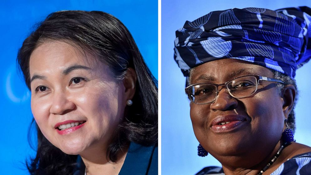 PHOTO: Yoo Myung-hee of South Korea, left and Ngozi Okonjo-Iweala of Nigeria are candidates for the Director-General position of the World Trade Organization (WTO) in Geneva.